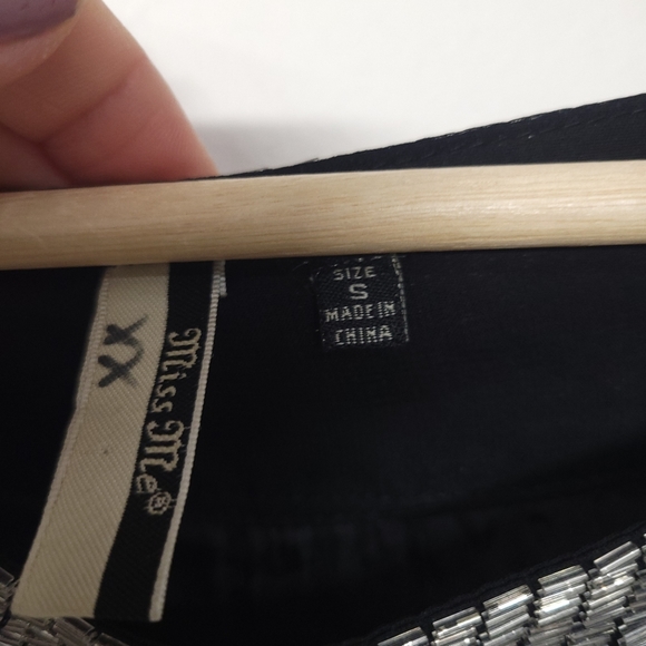 Miss Me Sequin & Beaded Mini Cocktail Black Top/ Dress - Picture 2 of 11